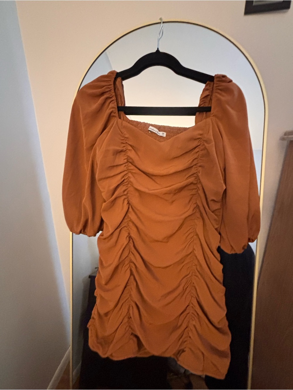Abercrombie & Fitch Rust Brown Smocked mini dress